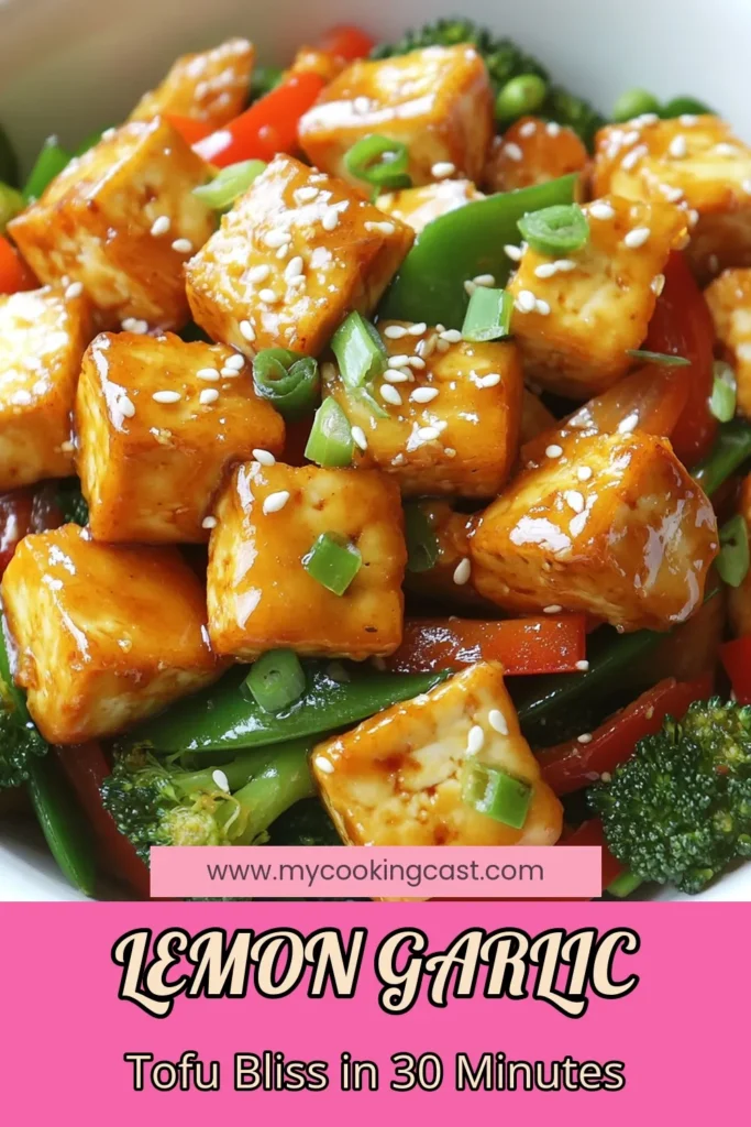 Try this delicious lemon garlic tofu stir fry recipe for a quick and healthy dinner option! Packed with flavor and vibrant veggies, this vegan stir fry features crispy tofu and a zesty lemon-garlic sauce. Perfect for busy weeknights, this easy tofu dinner is a must-try in your collection of healthy tofu recipes. Click to discover how to whip up this nutritious meal today! #TofuStirFry #HealthyEating #VeganRecipes #EasyDinnerIdeas