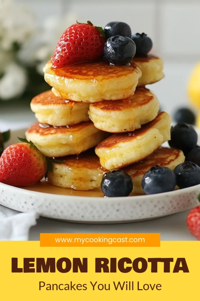 Indulge in these Lemon Ricotta Pancake Bites, a delicious twist on fluffy ricotta pancakes! This easy breakfast recipe will elevate your mornings with zesty lemon zest pancakes that are perfect for brunch or a quick snack. Ready in just 25 minutes, this pancake bites recipe is sure to delight your taste buds. Make these delightful bites today and enjoy with maple syrup and fresh berries! Save this recipe for your next breakfast! #LemonRicottaPancakes #PancakeBites #EasyBreakfastRecipes #LemonZestPancakes