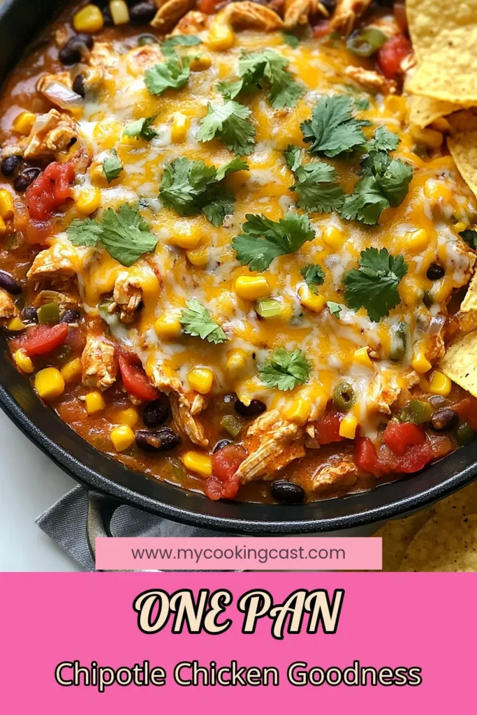 Transform your weeknight dinners with this amazing Chipotle Chicken Enchilada Skillet! This easy chicken enchiladas recipe combines juicy chicken, zesty tomatoes, and black beans for a flavorful one-pan chicken dinner that's ready in just 30 minutes. Perfect for busy nights, this chicken enchilada skillet recipe is bound to become a family favorite. Save this tasty dish for your next meal idea! #ChipotleChickenEnchiladas #SkilletChickenRecipes #EasyChickenEnchiladas #OnePanChickenDinner