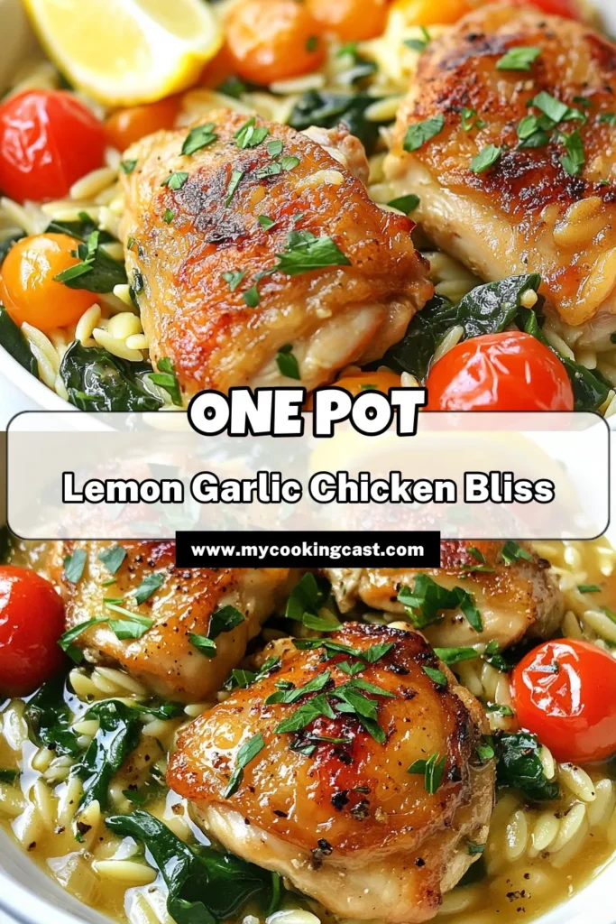 Discover the vibrant flavors of this One Pot Lemon Garlic Orzo with Chicken! This quick lemon orzo recipe combines tender chicken, zesty lemon, and fresh veggies for an easy orzo pasta dish perfect for busy weeknights. Enjoy this delightful One Pot Chicken Dinner in just 30 minutes! Ready to impress your family? Save this Lemon Garlic Chicken Recipe for a delicious meal tonight! #OnePotLemonGarlicOrzo #EasyOrzoPastaDish #OnePotChickenDinner #QuickLemonOrzoRecipe