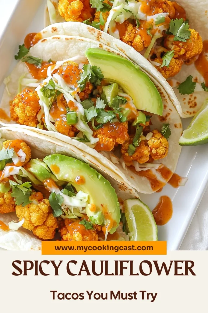 Craving a delicious, healthy meal? Try these Buffalo Cauliflower Tacos! This vegan taco recipe is perfect for spice lovers, featuring crispy oven-baked cauliflower tossed in zesty buffalo sauce. Ideal for meal prep or a quick weeknight dinner, these spicy cauliflower tacos are sure to impress. Get ready to enjoy these tasty, healthy taco ideas that everyone will love. Save this recipe for later and spice up your taco night! #VeganTacos #HealthyEating #CauliflowerRecipes #TacoTuesday