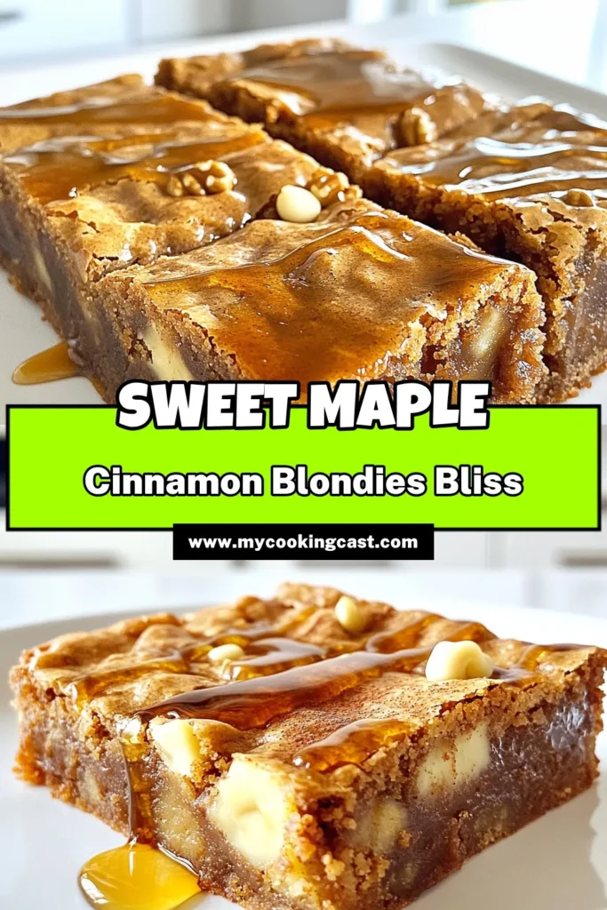 Indulge in the deliciousness of Maple Cinnamon Blondies with this easy recipe that’s perfect for any occasion! With a blend of warm spices and rich maple syrup, these blondies are sure to impress. Whether you enjoy them as a dessert or a special treat, they’re simple to make and utterly satisfying. Click to explore the full recipe and enjoy a delightful baking experience! #MapleCinnamonBlondies #BakingIdeas #DessertRecipes #SweetTreats