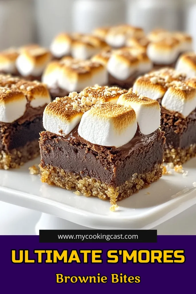 Indulge in the ultimate treat with these delicious S'mores brownie bites! This mini brownie bites recipe combines rich chocolate marshmallow brownies with crunchy graham cracker brownie treats for an easy brownie dessert perfect for any occasion. Follow our simple steps to create these bite-sized delights and wow your friends and family. Don’t forget to save this recipe for your next get-together! #SmoresBrownieBites #EasyDessert #ChocolateTreats #BrownieBites