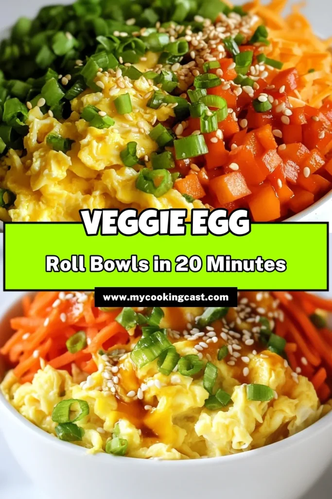 Savor the deliciousness of this veggie egg roll bowl, packed with fresh veggies and flavors for a quick vegetarian dinner! This healthy stir fry recipe is not only easy to make but also gluten-free, making it a perfect option for meal prep. Enjoy a nutritious and satisfying meal in just 20 minutes! Try this easy meal prep recipe and get ready to save your new favorite dish! #VeggieEggRollBowl #HealthyRecipes #VegetarianDinner #GlutenFree