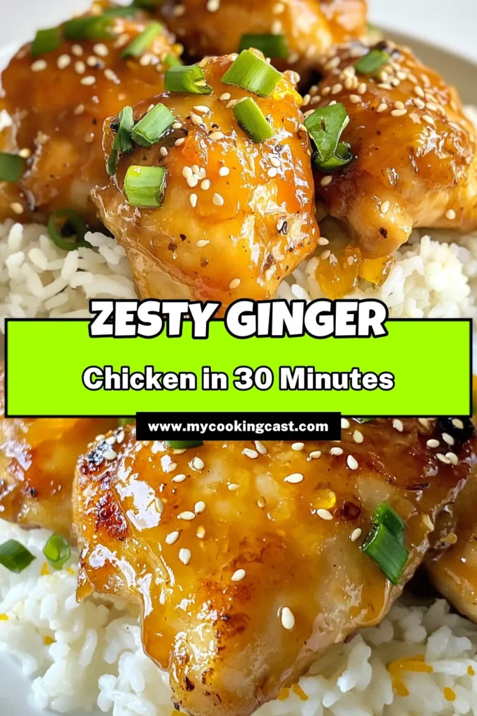 Savor the bold flavors of Zesty Orange Ginger Chicken with this easy chicken thighs recipe. This healthy Orange Chicken dish combines fresh orange juice, ginger, and honey for a delicious ginger chicken stir fry that's perfect for any weeknight dinner. Discover how to make this flavorful Orange Ginger Chicken recipe and impress your family. Click to try it now! #ZestyOrangeGingerChicken #EasyChickenThighs #HealthyOrangeChicken #GingerChickenStirFry