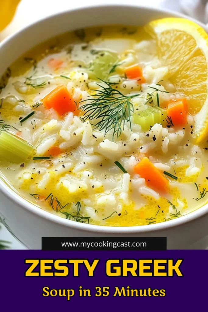 Discover the vibrant flavors of Greek lemon rice soup, a zesty lemon soup recipe that's perfect for any occasion! This easy vegetable broth soup features comforting jasmine rice and a creamy egg lemon soup twist. Healthy Mediterranean soup at its best, this dish is simple to make and packed with nutrients. Try this delightful recipe today and enjoy a bowl of sunshine! Save it for later! #GreekLemonRiceSoup #ZestyLemonSoup #MediterraneanRecipes #HealthySoups