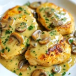 - 4 chicken breasts - 2 cups mushrooms, sliced - 4 cloves garlic, minced - 1 cup heavy cream - 1 cup chicken broth I use chicken breasts for this dish. They cook evenly and stay moist. Mushrooms add a rich, earthy flavor. You can use cremini or button mushrooms. Garlic gives the dish a warm, savory taste. Heavy cream makes the sauce silky and rich. Chicken broth adds depth and flavor to the sauce. - 1 tablespoon olive oil - 2 tablespoons butter - 1 teaspoon dried thyme - 1 teaspoon paprika - Salt and pepper to taste I use olive oil to sear the chicken. It helps create a nice golden crust. Butter adds richness to the sauce. Dried thyme gives a hint of herbal flavor. Paprika adds warmth and a touch of color. Don't forget salt and pepper to season well. - Fresh parsley - Suggested sides (steamed vegetables, mashed potatoes) I love to garnish with fresh parsley. It adds a pop of color and freshness. For sides, I recommend steamed vegetables or creamy mashed potatoes. They balance the rich flavors of the dish nicely. {{ingredient_image_1}} First, season the chicken breasts. Use salt, pepper, and paprika on both sides. This adds a nice flavor. Next, sear the chicken. Heat olive oil in a large skillet over medium-high heat. Add the seasoned chicken breasts. Cook for about 5-6 minutes on each side until they are golden brown. Once done, remove the chicken from the skillet and set it aside. Now, it’s time to sauté the mushrooms. In the same skillet, melt the butter. Add the sliced mushrooms and cook for about 4-5 minutes. Stir occasionally until they are browned and tender. After that, add the minced garlic to the skillet. Cook for an additional 1-2 minutes until the garlic smells great, but be careful not to burn it. Next, we create the creamy sauce. Pour in the chicken broth and scrape the skillet to deglaze it. This releases any tasty bits stuck to the skillet. Bring the mixture to a simmer. Then, lower the heat and stir in the heavy cream and dried thyme. Let the sauce simmer gently for about 5 minutes, stirring now and then until it thickens slightly. Now, it’s time to combine everything. Return the chicken breasts to the skillet. Spoon some of the creamy sauce over each piece. Cook for an additional 2-3 minutes to heat everything through. Once done, remove from heat and garnish with freshly chopped parsley before serving. Enjoy your creamy garlic mushroom chicken! To ensure your chicken cooks perfectly, season it well. Use salt, pepper, and paprika. Sear the chicken on medium-high heat. Cook for 5-6 minutes on each side until golden brown. This helps keep the juices inside. Avoid burnt garlic by adding it later in the cooking process. Cook the mushrooms first, then add garlic. This way, the garlic will not burn and will smell great. Stir it in for just 1-2 minutes until fragrant. You can add fresh herbs like rosemary or thyme to boost flavor. A sprinkle of fresh parsley at the end adds color and freshness. For more variety, consider adding spinach or bell peppers. These ingredients will add more color and nutrients to your dish. You can also use different mushrooms like shiitake or portobello for a unique taste. Serve the chicken on a white plate to make it stand out. Spoon plenty of creamy sauce and mushrooms over the chicken. This looks great and makes it more appetizing. Pair your dish with steamed vegetables or creamy mashed potatoes. Drizzle extra sauce around the plate for a pop of color. This makes your meal look even more inviting. Pro Tips Use Fresh Herbs: Fresh thyme enhances the dish's flavor profile. Feel free to substitute with other fresh herbs like rosemary or parsley for a unique twist. Perfectly Sear the Chicken: Make sure your skillet is hot enough before adding the chicken. This helps to achieve a beautiful golden crust while keeping the chicken juicy inside. Control the Creaminess: Adjust the amount of heavy cream to your preference. For a lighter version, you can substitute half-and-half or use a plant-based cream alternative. Deglaze for Flavor: Be sure to scrape the bottom of the skillet while deglazing. This incorporates delicious browned bits into the sauce, adding depth to the flavor. {{image_2}} For a dairy-free version, try using coconut cream instead of heavy cream. It gives a rich taste without dairy. You can also use almond milk or oat milk for lighter options. If you need a gluten-free meal, ensure your chicken broth is gluten-free. This way, everyone can enjoy this dish. You can switch up the mushrooms for different tastes. Shiitake and portobello mushrooms add unique flavors and textures. They can make the dish even more interesting. If you want extra creaminess, add some cheese. Cream cheese or grated Parmesan works well. Just stir it in after you add the heavy cream. You can cook this dish in a slow cooker for a simple meal. Just sear the chicken first, then add all ingredients to the cooker. Cook on low for 4-6 hours. For a quick meal, use an Instant Pot. Cook the chicken on high pressure for 10 minutes, then make the sauce as usual. Both methods save you time and effort. To store leftovers, let the chicken cool first. Place it in an airtight container. This keeps moisture in and flavors fresh. You can store it in the fridge for up to three days. If you want to enjoy it later, consider freezing. To freeze Creamy Garlic Mushroom Chicken, start by letting it cool completely. Then, place portions in freezer-safe bags or containers. Remove as much air as possible to prevent freezer burn. You can freeze it for up to three months. When ready to eat, thaw it in the fridge overnight. This helps keep the texture juicy. The best way to reheat this dish is on the stove. Use low heat to warm it gently. Stir often to keep the sauce creamy. You can also use the microwave, but be careful not to overheat. Heat in short bursts and stir in between. This way, you keep all the great flavors intact. Yes, you can use frozen chicken. Just make sure to thaw it first. It is best to thaw overnight in the fridge. You can also use the microwave to speed it up. Once thawed, season and sear it as the recipe states. This helps lock in the flavor. To add more heat, try using cayenne pepper or red pepper flakes. You can also add diced jalapeños for a fresh kick. Another option is to use a spicy seasoning blend. Mix it in with the salt and pepper when you season the chicken. This dish is great with many sides! Here are some ideas: - Steamed vegetables (like broccoli or green beans) - Mashed potatoes for a creamy texture - Rice to soak up the sauce - A fresh garden salad for crunch These sides balance the richness of the chicken and sauce. Creamy Garlic Mushroom Chicken lasts about 3-4 days in the fridge. Make sure to store it in an airtight container. When ready to eat, reheat it gently on the stove. This keeps the chicken juicy and the sauce creamy. This blog post covered a delightful recipe for Creamy Garlic Mushroom Chicken. We explored key ingredients like chicken, mushrooms, and garlic. I shared step-by-step instructions for preparing and cooking the dish. Useful tips helped ensure flavor and presentation stood out. We discussed variations for dietary needs and ways to store leftovers safely. In the end, this dish offers comfort and versatility for everyone. Enjoy it with sides like mashed potatoes or veggies for a complete meal. Happy cooking!