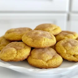 - 1 cup pumpkin puree - 1/2 cup unsalted butter, softened - 1 cup granulated sugar - 1/2 cup brown sugar, packed - 1 egg - 1 teaspoon vanilla extract For the main ingredients, pumpkin puree gives the cookies a soft texture and rich flavor. Softened unsalted butter helps the dough blend well. The mix of granulated and brown sugar adds sweetness and moisture. The egg binds everything together, while vanilla extract adds a lovely aroma. - 2 cups all-purpose flour - 1 teaspoon cream of tartar - 1 teaspoon baking soda - 1/2 teaspoon salt - 1 teaspoon ground cinnamon - 1/2 teaspoon ground nutmeg - 1/4 teaspoon ground ginger The dry ingredients are key to the cookie's structure. All-purpose flour provides the main body. Cream of tartar helps create the soft texture you want. Baking soda gives the cookies a nice rise. Salt balances the sweetness, while cinnamon, nutmeg, and ginger bring warmth and spice. - 1/4 cup granulated sugar (for rolling) - 2 teaspoons ground cinnamon (for rolling) The cinnamon-sugar coating adds a sweet and spicy crunch. Rolling the dough balls in this mixture makes each bite extra tasty. It also gives the cookies a beautiful look when baked. {{ingredient_image_1}} First, set your oven to 350°F (175°C). This step is key for even baking. Next, take a baking sheet and line it with parchment paper. This helps the cookies not stick and makes cleanup easy. In a large bowl, add 1/2 cup of softened butter, 1 cup of granulated sugar, and 1/2 cup of brown sugar. Mix them together until the mixture is light and fluffy. This creates a nice base for the cookies. Now, add 1 cup of pumpkin puree, 1 egg, and 1 teaspoon of vanilla extract to the butter mixture. Mix well until everything is combined. In another bowl, whisk together 2 cups of all-purpose flour, 1 teaspoon of cream of tartar, 1 teaspoon of baking soda, 1/2 teaspoon of salt, and your spices: 1 teaspoon of ground cinnamon, 1/2 teaspoon of nutmeg, and 1/4 teaspoon of ginger. Combine the dry ingredients slowly into the wet mix, stirring gently. Be careful not to overmix. Use a cookie scoop or your hands to form the dough into balls about 1 inch wide. In a small bowl, mix 1/4 cup of granulated sugar with 2 teaspoons of cinnamon. Roll each ball in this cinnamon-sugar mixture until fully coated. Place the coated dough balls on the prepared baking sheet. Leave about 2 inches of space between them. Bake in the oven for 10-12 minutes. The cookies should be set and lightly golden on the edges. They may look soft in the middle, but they will firm up as they cool. After baking, let them sit on the sheet for a few minutes before moving them to a wire rack to cool completely. To make soft cookies, avoid overmixing the dough. When you combine wet and dry ingredients, mix until just blended. Overmixing can make cookies tough. Using room temperature ingredients helps too. Softened butter blends better with sugars, giving a light and fluffy texture. If you forgot to take your butter out early, you can microwave it for just 10 seconds to soften it. Adding more spices can boost flavor. Try mixing in a bit of allspice or cloves for a warm taste. Fresh spices give the best flavor. If you can, buy whole spices and grind them at home. Ground spices lose flavor over time, so fresh is best. Arrange your cookies on a festive platter to make them pop. A light dusting of cinnamon on top adds a nice touch. For drinks, serve them with cold milk or a warm cup of coffee. The flavors mix well, making your snack more enjoyable. Pro Tips Use Fresh Pumpkin Puree: For the best flavor, consider using fresh pumpkin puree instead of canned. Roast a pumpkin, scoop out the flesh, and blend until smooth. Chill the Dough: If the dough feels too sticky to handle, chill it in the refrigerator for 30 minutes. This will make it easier to form into balls. Check for Doneness: The cookies will look soft in the center when done; they should not be overly brown. They will firm up as they cool on the baking sheet. Experiment with Spices: Feel free to adjust the spices to your taste or even add a pinch of cloves or allspice for a unique flavor twist. {{image_2}} You can add fun flavors to these cookies. One great option is to make maple-flavored snickerdoodle pumpkin cookies. Just swap some sugar for maple syrup. This gives your cookies a sweet, rich taste. Adding chocolate chips or nuts is another way to change things up. Mix in half a cup of chocolate chips for a sweet surprise. Chopped walnuts or pecans can add a nice crunch. Both options make your cookies even more special. If you need gluten-free options, use gluten-free flour instead of all-purpose flour. This makes the cookies just as tasty. You won’t miss the regular flour at all. For vegan adaptation, replace the egg with 1/4 cup of applesauce or a flax egg. Use vegan butter in place of unsalted butter. These swaps let everyone enjoy the cookies, no matter their diet. You can make cookie sandwiches with cream cheese frosting. Spread frosting between two cookies for a rich treat. This makes a fun and tasty dessert for any gathering. Snickerdoodle pumpkin cookie bars are another creative idea. Spread the dough into a baking pan instead of forming cookies. Bake and cut into bars for easy sharing. These bars are perfect for parties or potlucks. To keep your Snickerdoodle pumpkin cookies fresh, store them in an airtight container. Place a piece of wax paper between layers of cookies to avoid sticking. Keep them at room temperature for up to five days. This method keeps the cookies soft and tasty. For longer storage, freezing is a great option. Place cookies in a single layer on a baking sheet. Freeze them for about an hour until firm. Then, transfer them to a freezer-safe bag or container. You can freeze these cookies for up to three months. When ready to enjoy, thaw cookies in the fridge overnight. For a warm treat, pop them in the microwave for 10-15 seconds. This way, they’ll be soft and delicious again. Snickerdoodle pumpkin cookies last up to five days at room temperature. If stored in the fridge, they can stay fresh for up to a week. In the freezer, they maintain quality for about three months. Always check for signs of spoilage before eating. Enjoy every bite! Snickerdoodle pumpkin cookies can last for up to one week at room temperature. To store them, place the cookies in an airtight container. This keeps them soft and fresh. You can also freeze them for longer storage. They stay good for about three months in the freezer. Just make sure to wrap them well to prevent freezer burn. Using pumpkin pie filling is possible, but it changes the flavor. Pumpkin pie filling contains spices and sugar. This can make your cookies sweeter and less balanced. If you choose to use it, reduce the sugar in your recipe. You may also want to skip some spices to avoid an overpowering taste. If you don't have cream of tartar, you can use baking powder. Use one and a half teaspoons of baking powder for every teaspoon of cream of tartar. You can also use lemon juice or vinegar. Substitute one teaspoon of cream of tartar with one teaspoon of either lemon juice or vinegar. Yes, you can make the dough ahead of time. After mixing, cover it tightly and place it in the fridge. The dough can sit for up to three days. This allows flavors to develop. When you're ready to bake, scoop and roll the dough in sugar before baking. You can also freeze the dough. Shape it into balls, freeze them, then bake directly from frozen, adding a minute or two to the baking time. You now know how to make delicious Snickerdoodle Pumpkin Cookies. We covered the key ingredients, step-by-step instructions, and helpful tips for the perfect bake. We also explored fun variations and how to store your cookies for maximum freshness. Enjoy these tasty treats fresh from the oven or with creative spins. Baking can bring joy and warmth to your kitchen. Now, it’s time to share your cookies and smiles with others.