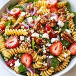 Strawberry Spinach Pasta Salad Quick and Delicious Meal