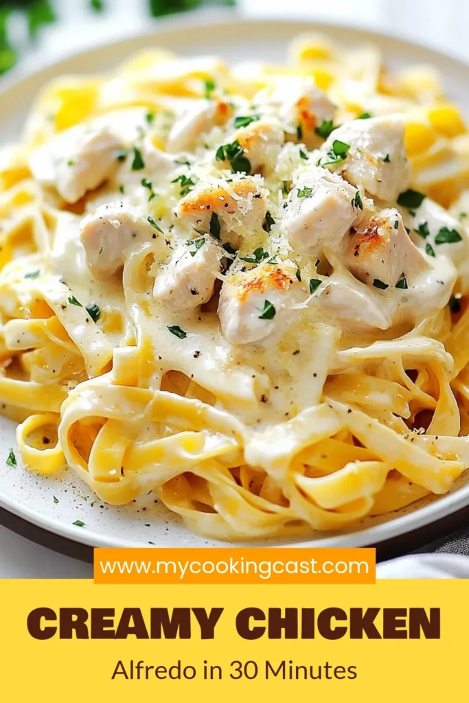 Discover the ultimate comfort food with this Instant Pot Chicken Alfredo recipe! This creamy chicken Alfredo recipe combines tender chicken and fettuccine pasta cooked to perfection in just 30 minutes. Perfect for a quick dinner, this Easy Chicken Alfredo Dinner is sure to impress your family. Try this Quick Creamy Pasta Recipe tonight and enjoy restaurant-quality flavors at home! Save this recipe for your next meal! #InstantPotChickenAlfredo #EasyDinner #CreamyPasta #HealthyRecipes