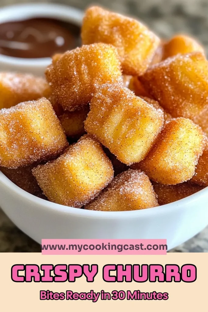Indulge in the sweet delight of homemade cinnamon sugar churros with this easy churro bites recipe! These crispy fried dough snacks are perfect for satisfying your sweet tooth. Ready in just 30 minutes, you’ll love how simple it is to make these delicious cinnamon sugar churro bites. Perfect for gatherings or a cozy night in. Get the full recipe and enjoy this tasty treat today! #ChurroBites #FriedDoughSnacks #HomemadeChurros #EasyChurroBites