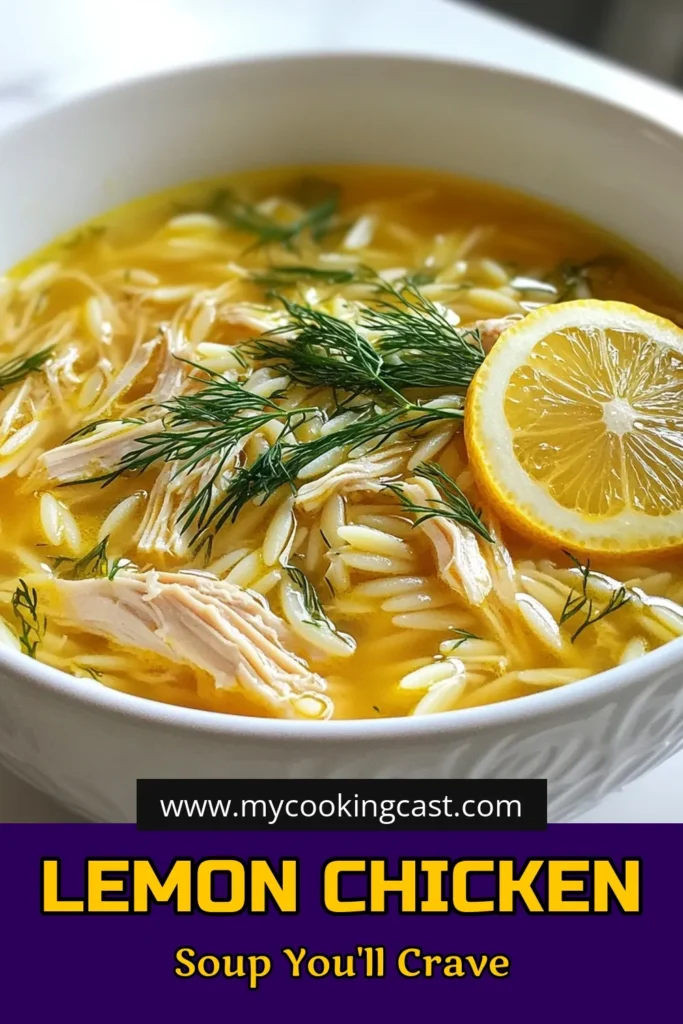 Experience the vibrant flavors of Greek cuisine with this delicious Lemon Greek chicken soup. Packed with nutrients, this healthy chicken soup features orzo and tender chicken, making it a comforting Mediterranean chicken soup perfect for any occasion. Try this easy egg lemon soup recipe for a zesty twist that will delight your taste buds. Save this orzo chicken soup recipe for your next meal! #GreekChickenSoup #HealthyRecipes #MediterraneanCuisine #ChickenSoup