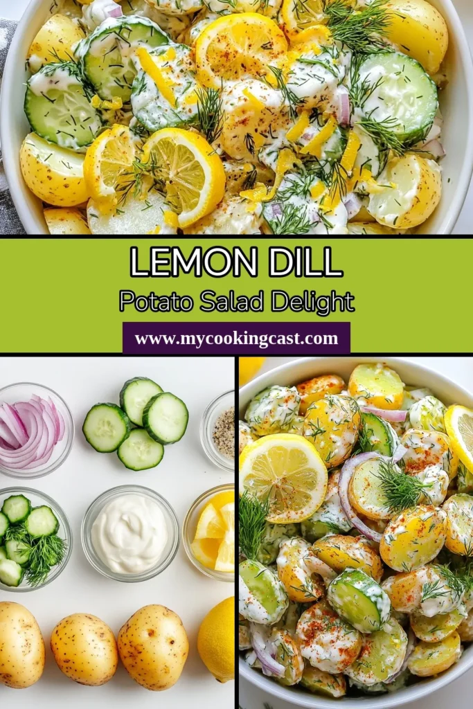 Looking for a refreshing and healthy dish? Try this Lemon Dill Potato Salad! This easy summer salad features tender baby potatoes tossed in a creamy dressing made with Greek yogurt, fresh dill, and zesty lemon juice. Perfect for gatherings or as a chilled potato salad recipe on hot days, it's a nutritious twist on your classic potato salad. Save this recipe for a delicious healthy potato salad idea! #LemonDillPotatoSalad #HealthyPotatoSaladRecipe #EasySummerSalad #ChilledPotatoSaladRecipe