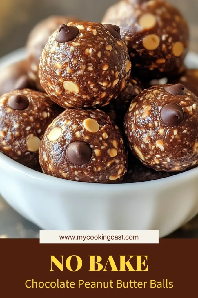 Indulge in these delicious chocolate peanut butter energy balls, the perfect healthy energy bites for your snack cravings! These no-bake energy balls are made with rolled oats, creamy peanut butter, and mini dark chocolate chips for a nutritious treat. Easy to make and ideal for meal prep, these chocolate peanut butter snacks will keep you fueled throughout the day. Try this simple recipe and enjoy a guilt-free bite! #HealthySnacks #EnergyBites #NoBakeTreats #ChocolateLovers
