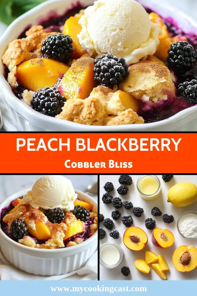 Indulge in the delightful flavors of this easy fruit cobbler recipe featuring juicy blackberries and sweet peaches. Our blackberry peach cobbler is the perfect summer dessert, sure to impress your family and friends. This baked peach dessert is simple to make and deliciously comforting. Ready in just an hour, it’s perfect for gatherings! Don't forget to save this homemade cobbler with blackberries for your next potluck! #BlackberryPeachCobbler #SummerDessertRecipes #BakedPeachDessert #EasyFruitCobblerRecipe