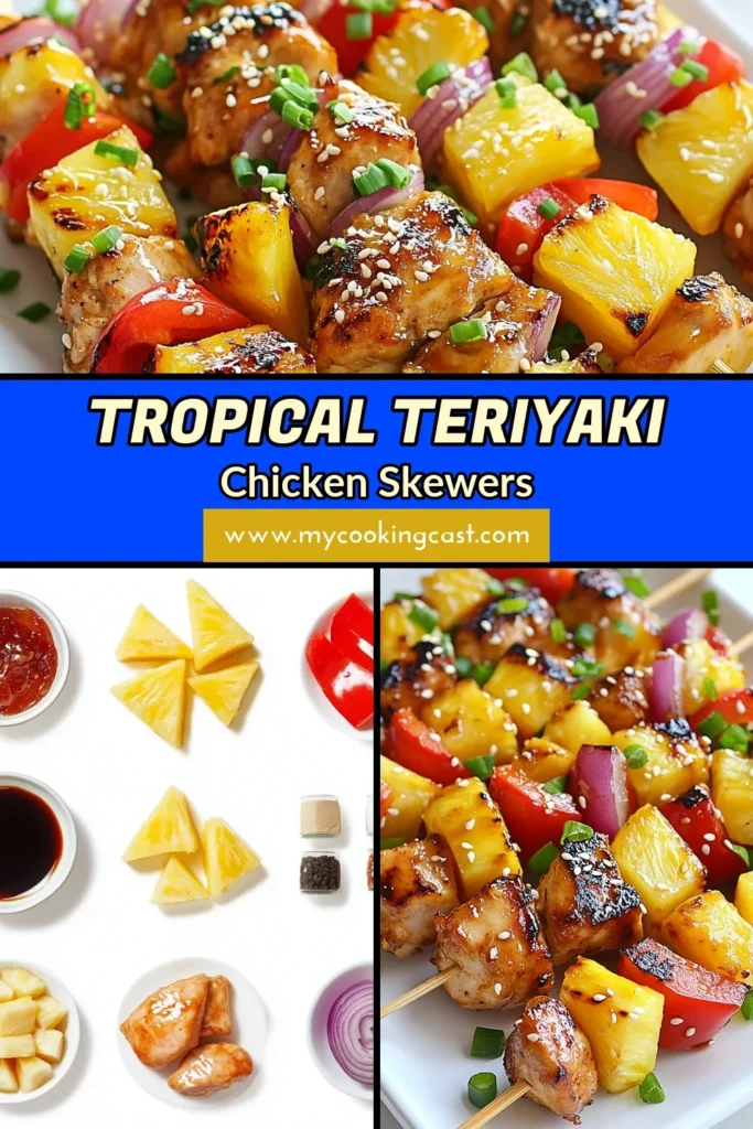 Savor the flavors of summer with these delicious Pineapple Teriyaki Chicken Skewers! This easy teriyaki chicken grilled chicken skewers recipe combines succulent chicken thighs, juicy pineapple, and colorful veggies, perfect for your next barbecue. Ready in just 45 minutes, these chicken skewers with pineapple will be a hit at your gatherings. Don't miss out on this mouthwatering dish—save the recipe now! #Grilling #ChickenSkewers #EasyRecipes #SummerEats